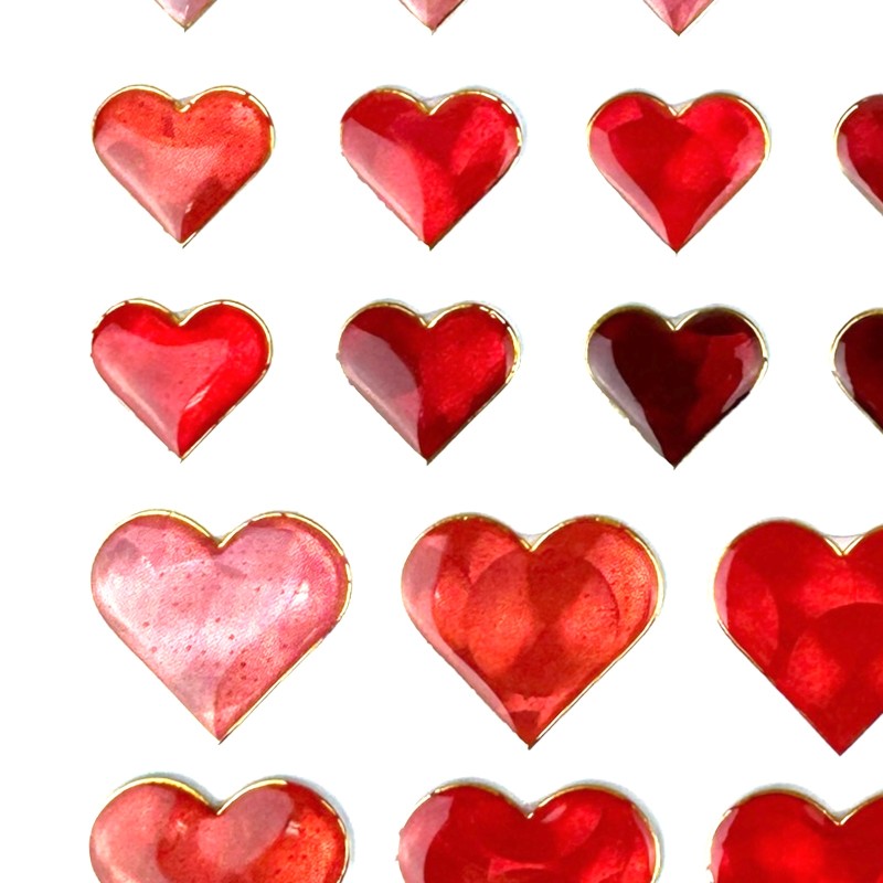 Naklejki hologramowe 3D serduszka Scrapbooking DIY