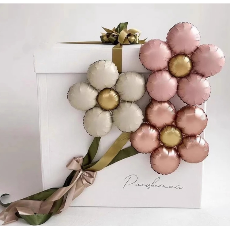 Balon Foliowy kwiatek brązowy pastelowy 60cm