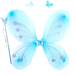 Strój Niebieski Motylek Motyl Skrzydełka TUTU Gwiazdki