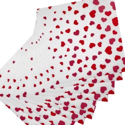 Serwetki papierowe jednorazowe Serca Walentynki 33cm 12szt