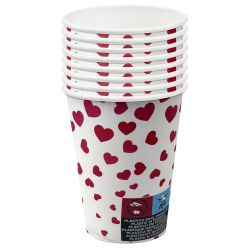 Kubeczki papierowe jednorazowe Serca walentynki 8szt