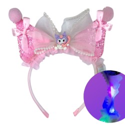Opaska z uszami Kawaii Kuromi LED