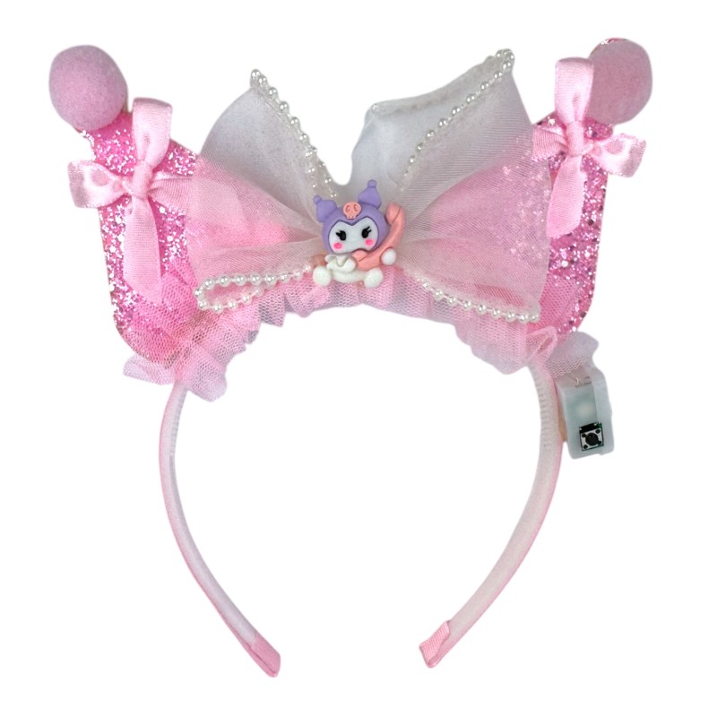 Opaska z uszami Kawaii Kuromi LED