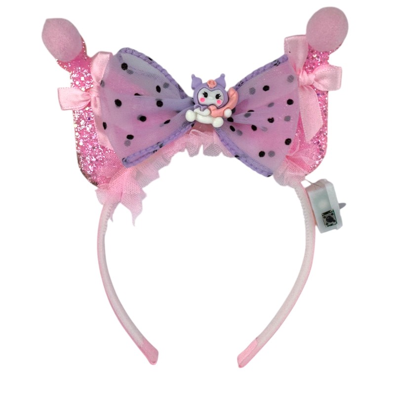 Opaska z uszami Kawaii Kuromi LED