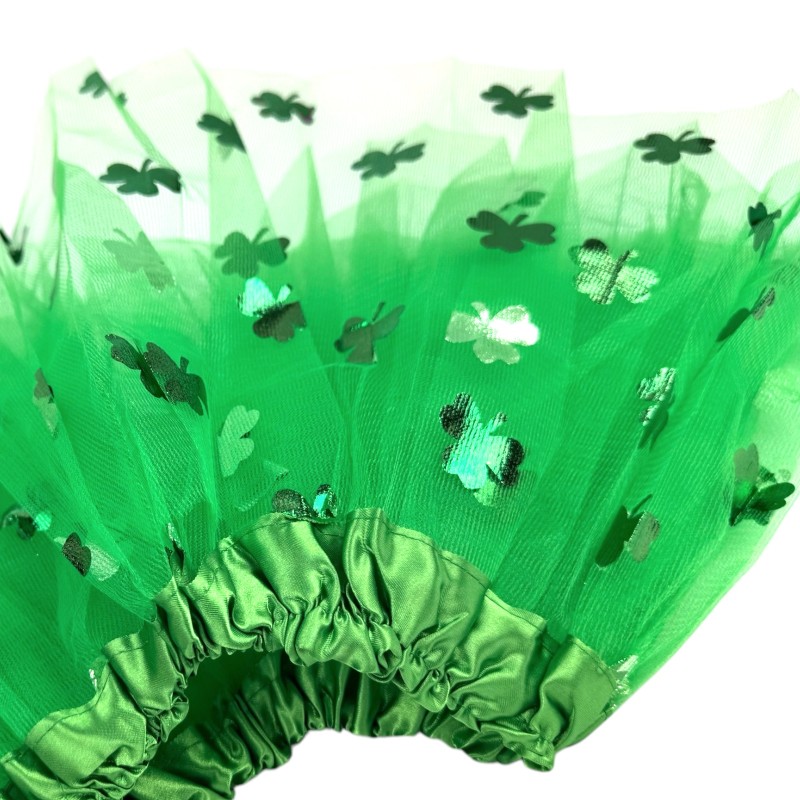 Zestaw koniczynka Zielona spódniczka tutu opaska kokarda cekiny