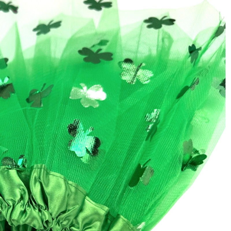 Zestaw koniczynka Zielona spódniczka tutu opaska kokarda cekiny