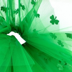 Zestaw koniczynka Zielona spódniczka tutu opaska kokarda cekiny