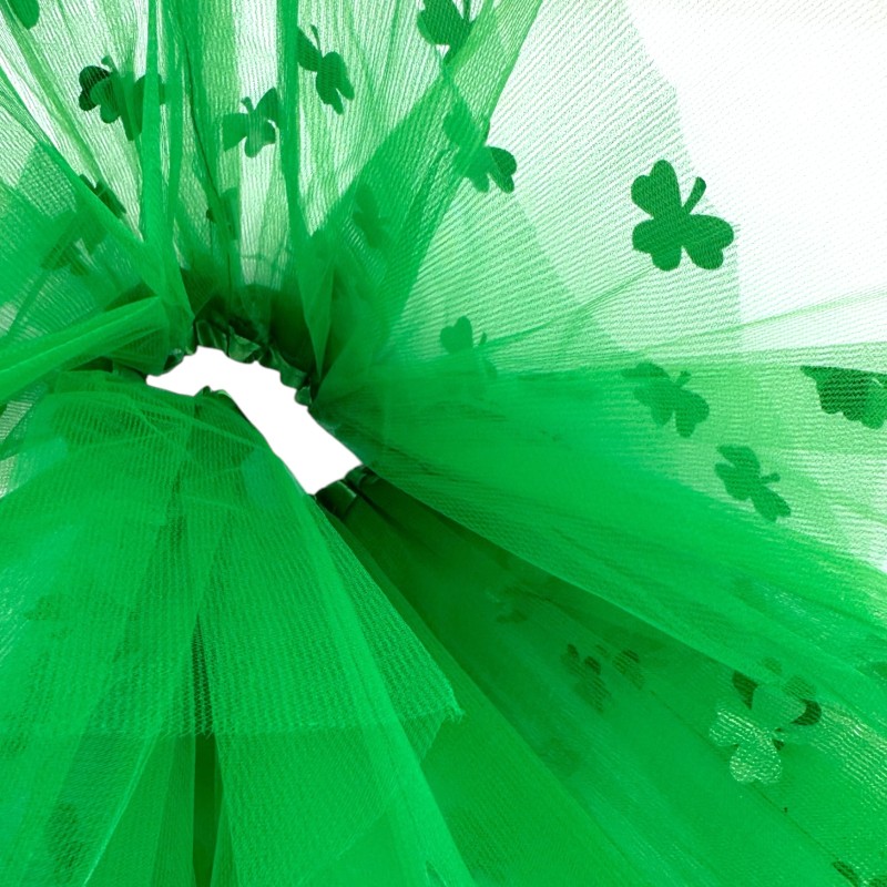 Zestaw koniczynka Zielona spódniczka tutu opaska kokarda cekiny