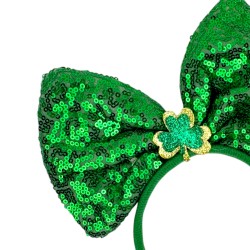 Zestaw koniczynka Zielona spódniczka tutu opaska kokarda cekiny