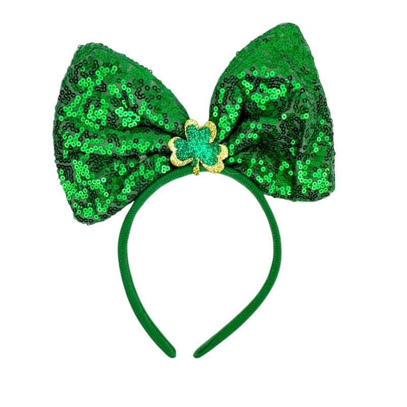 Zestaw koniczynka Zielona spódniczka tutu opaska kokarda cekiny