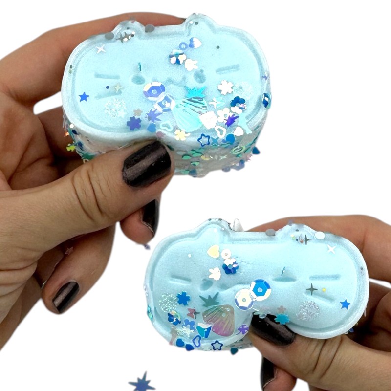 Gniotek Mochi Pusheen Kotek z cekinami
