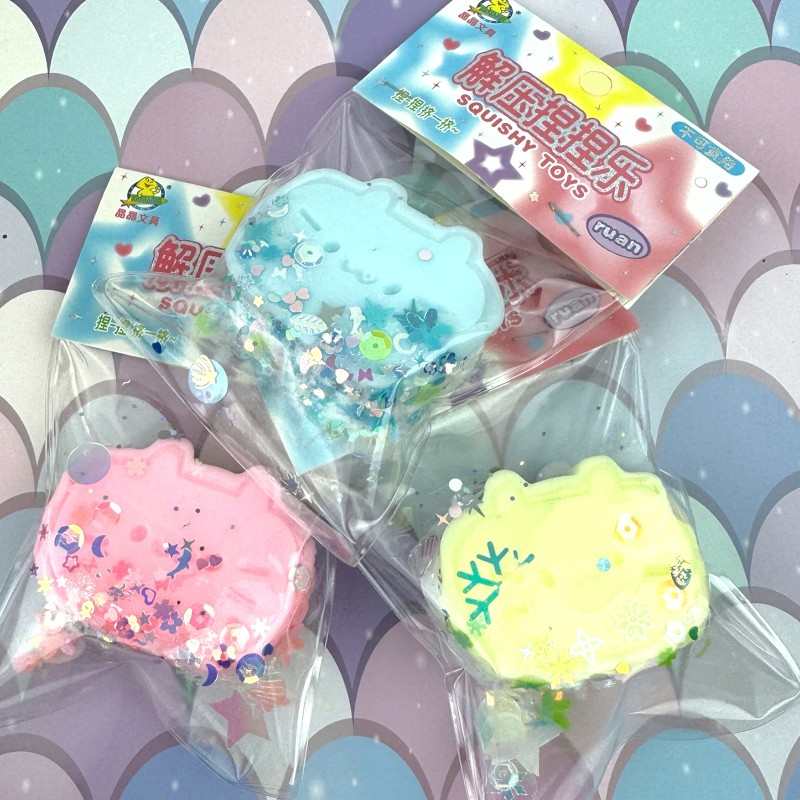 Gniotek Mochi Pusheen Kotek z cekinami