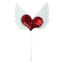 Topper Serce ze Skrzydełkami na Walentynki