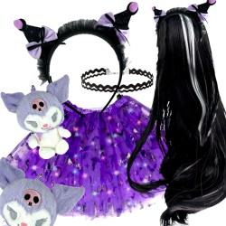 Strój Zestaw Kuromi Spódniczka Tutu Opaska Peruka