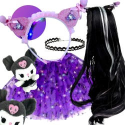 Strój Zestaw Kuromi Spódniczka Tutu Opaska Peruka
