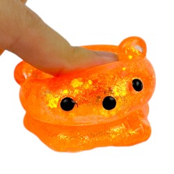 Miś gniotek kolorowy Gel brokatowy 6 cm