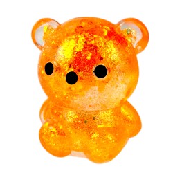 Miś gniotek kolorowy Gel brokatowy 6 cm