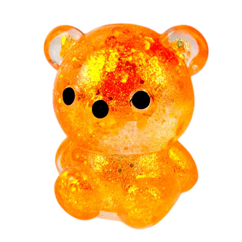 Miś gniotek kolorowy Gel brokatowy 6 cm