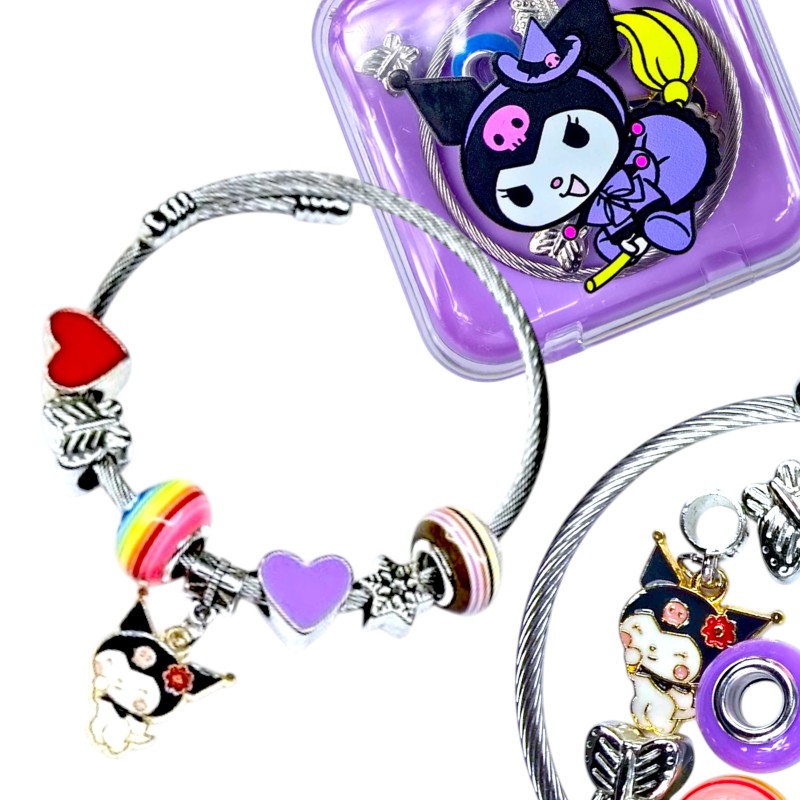 Przebranie Diabełek KUROMI Fioletowy Anime LED