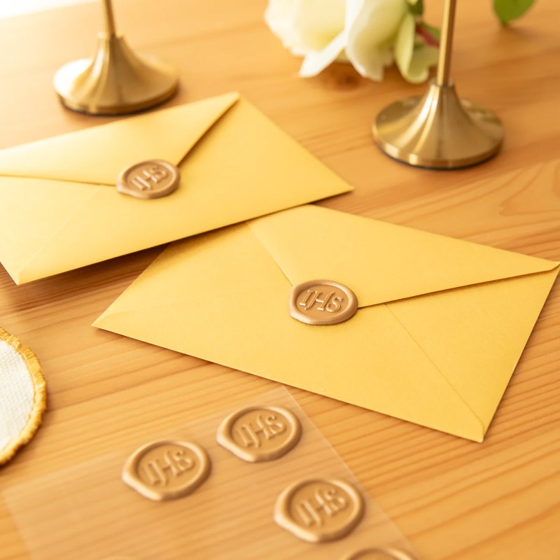 Pieczęć lakowa Komunia Święta IHS złota 9 szt