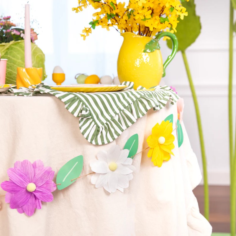 Girlanda Kwiatowa z Bibuły Kolorowe Kwiatki