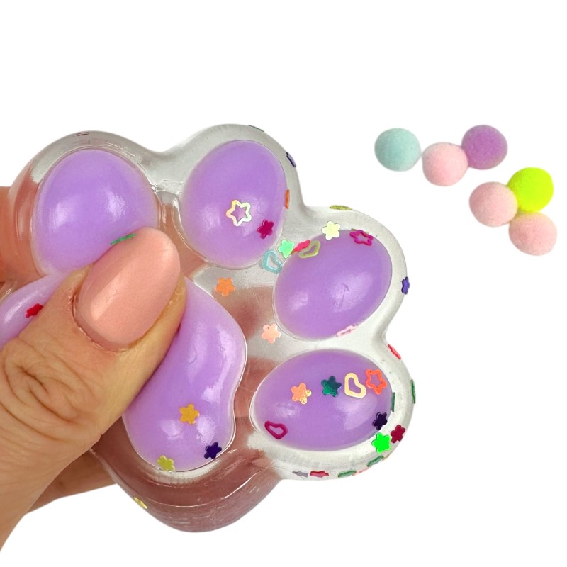 Gniotek Mochi Kocia Łapka Pow cekiny