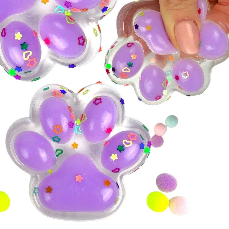 Gniotek Mochi Kocia Łapka Pow cekiny