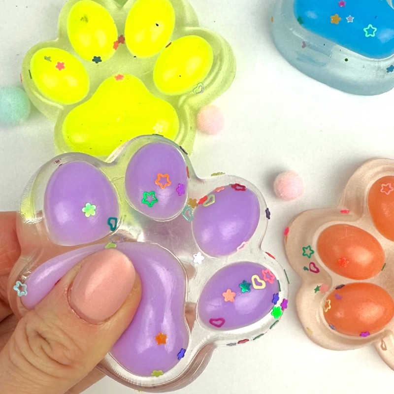 Gniotek Mochi Kocia Łapka Pow cekiny