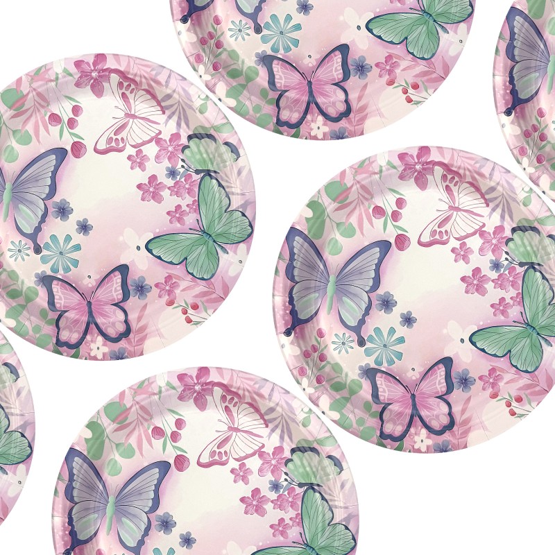 Talerzyki papierowe Motylek 23 cm 6 szt