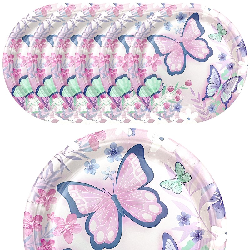 Talerzyki papierowe Motylek 18 cm 6 sztuk