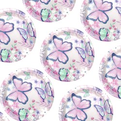 Talerzyki papierowe Motylek 18 cm 6 sztuk