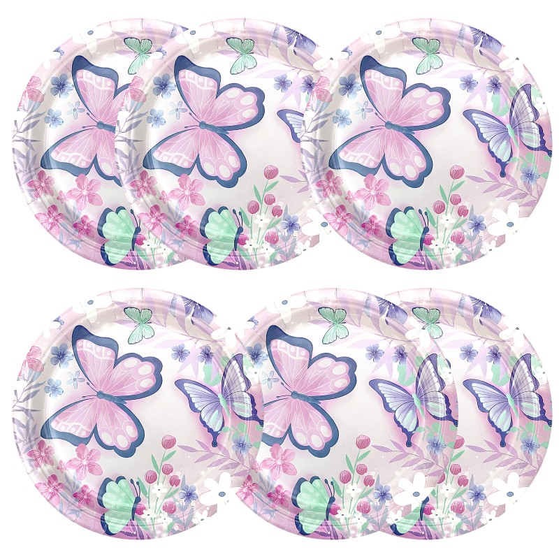 Talerzyki papierowe Motylek 18 cm 6 sztuk