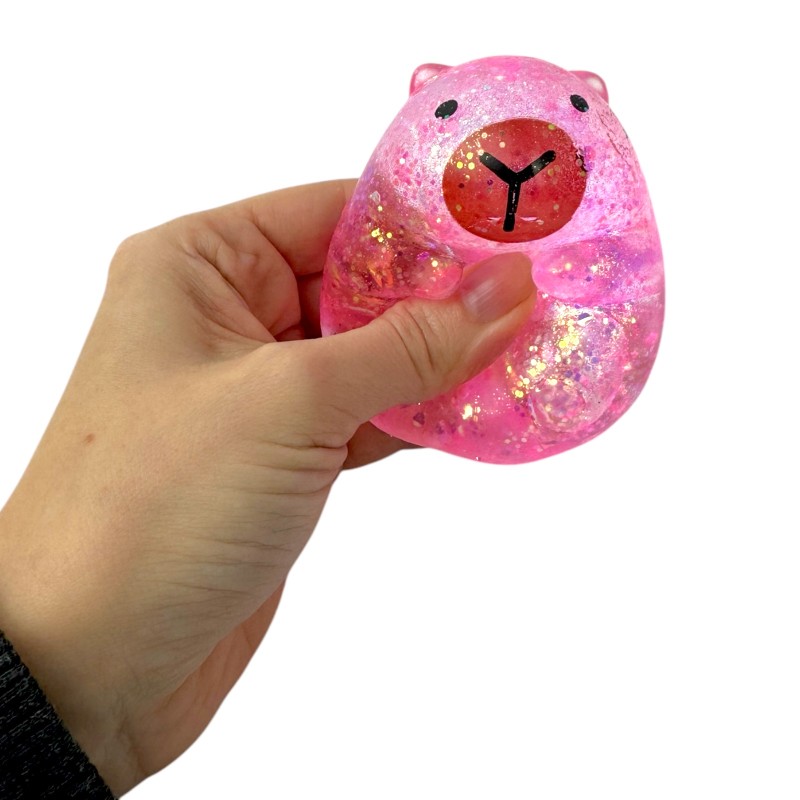 Gniotek Kapibara z Brokatem Żel maltoza Antystresowa Zabawka 7 cm