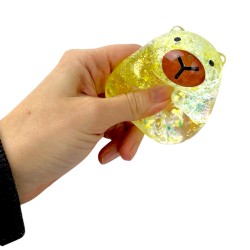 Gniotek Kapibara z Brokatem Żel maltoza Antystresowa Zabawka 7 cm