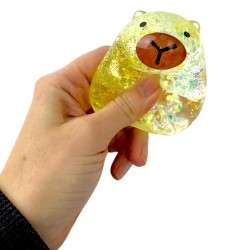 Gniotek Kapibara z Brokatem Żel maltoza Antystresowa Zabawka 7 cm