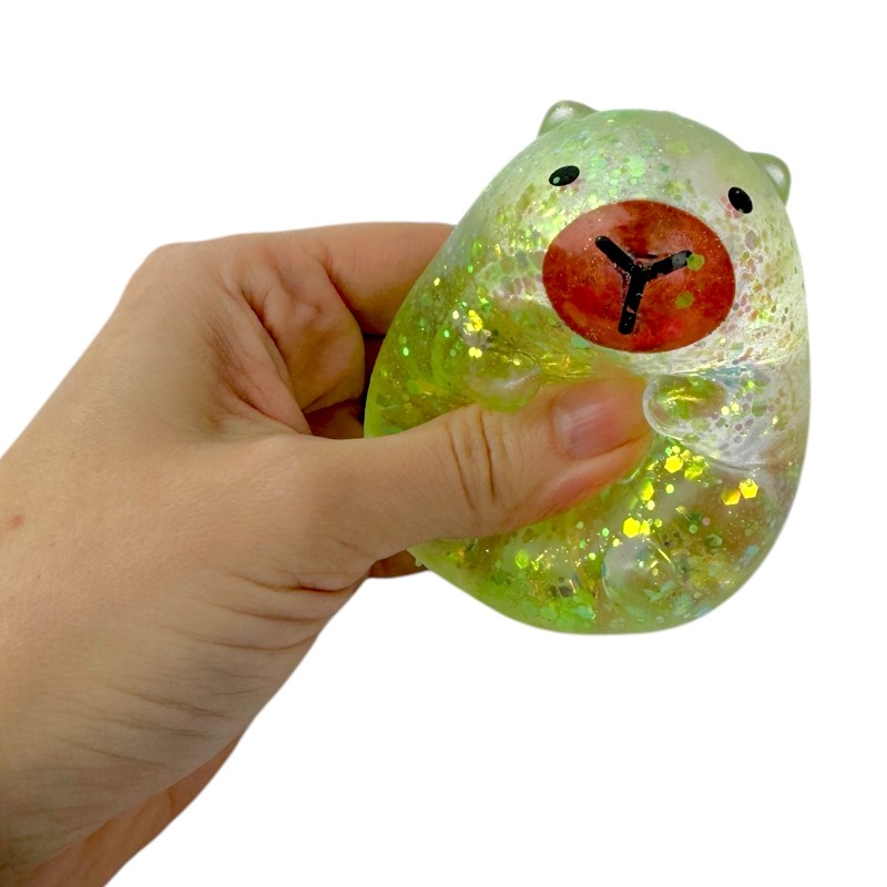 Gniotek Kapibara z Brokatem Żel maltoza Antystresowa Zabawka 7 cm