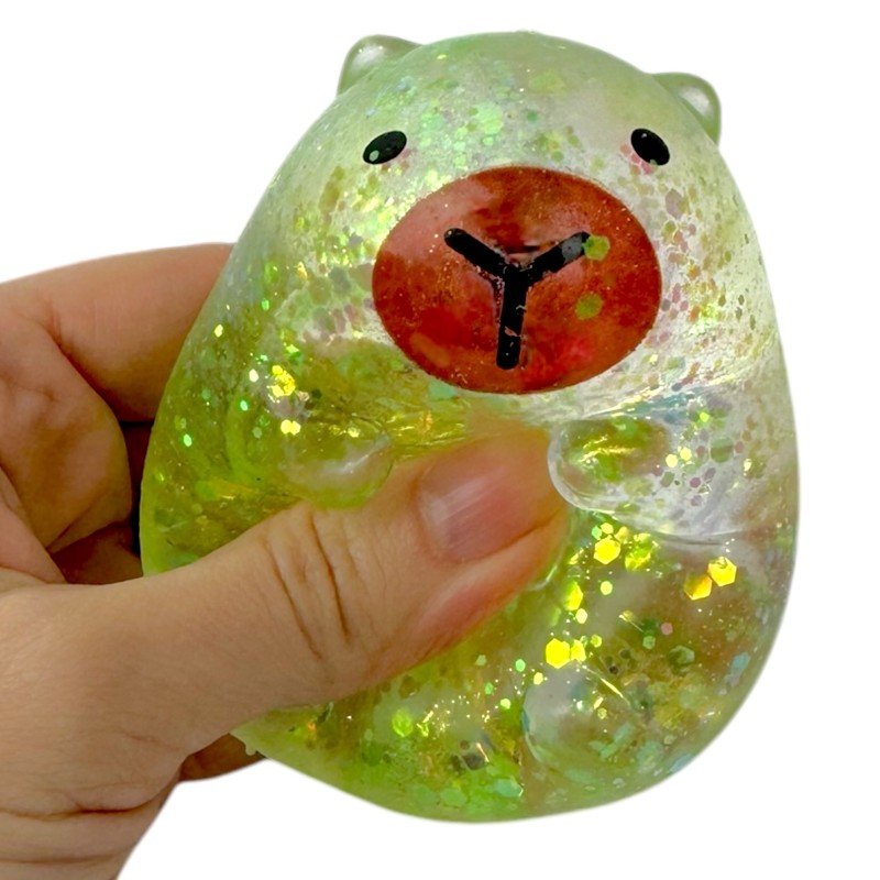 Gniotek Kapibara z Brokatem Żel maltoza Antystresowa Zabawka 7 cm