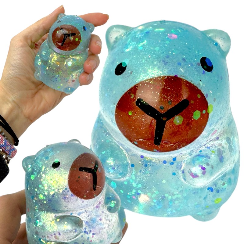 Gniotek Kapibara z Brokatem Żel maltoza Antystresowa Zabawka 7 cm