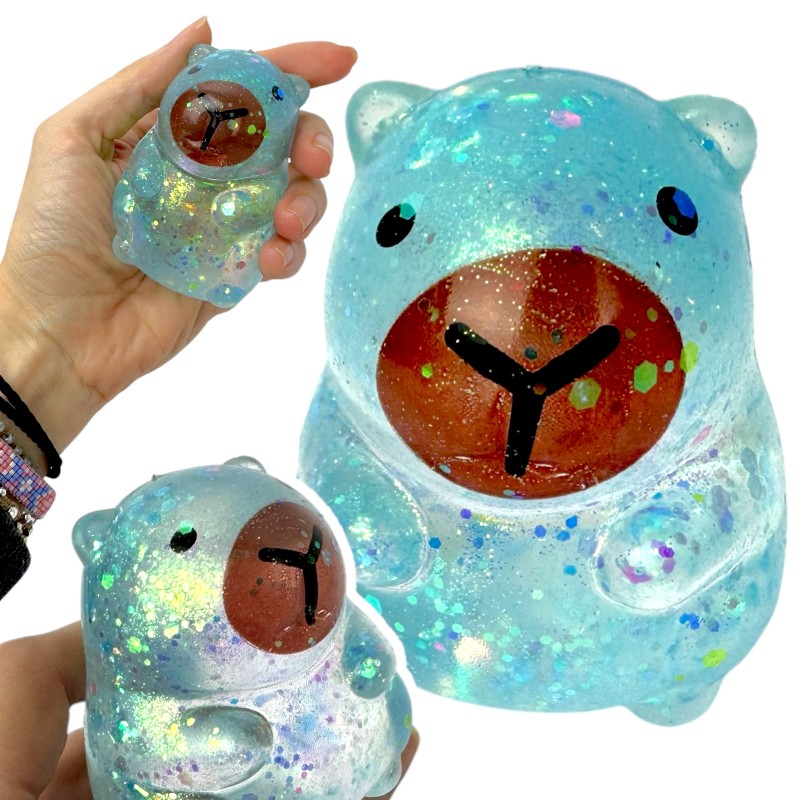 Gniotek Kapibara z Brokatem Żel maltoza Antystresowa Zabawka 7 cm