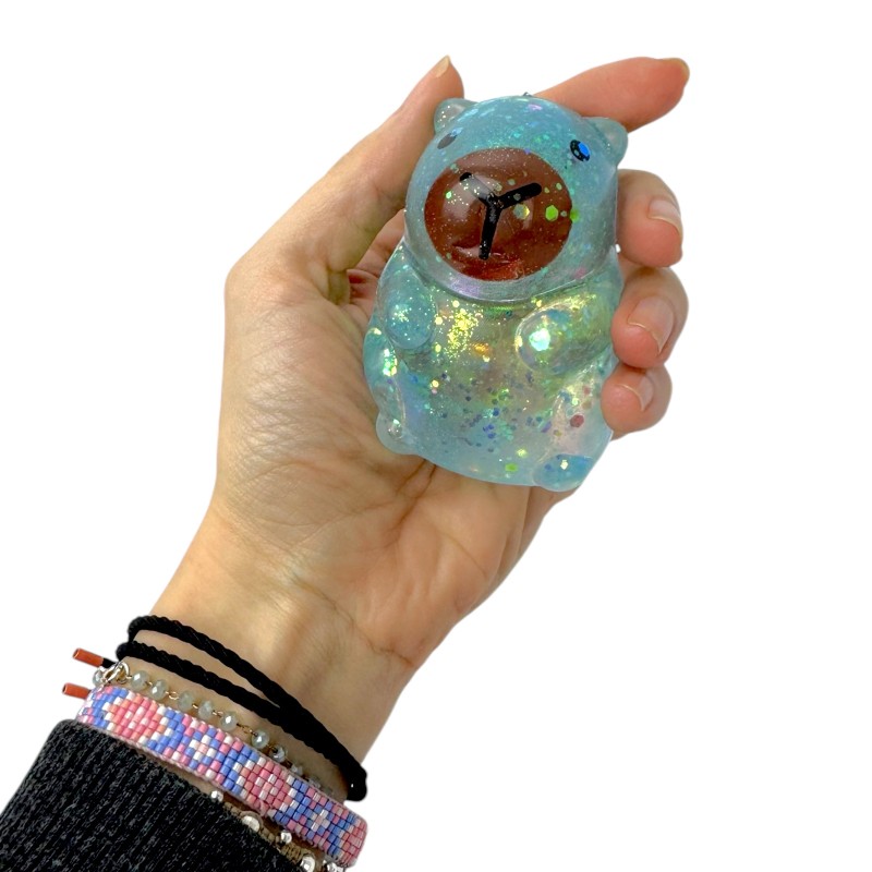 Gniotek Kapibara z Brokatem Żel maltoza Antystresowa Zabawka 7 cm