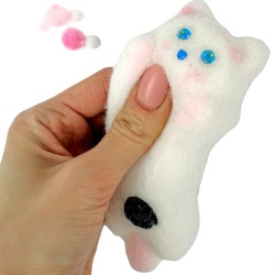 Gniotek Kotek z Kapeluszem lub Pomponikami Mochi z włoskami