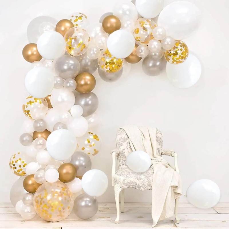 Balony lateksowe 5 cali 13cm perłowe białe