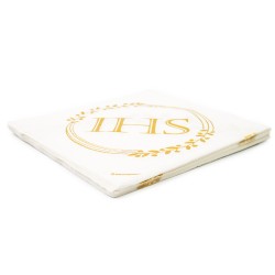 Zestaw Naczyń Papierowych Złoty napis IHS Komunia Święta