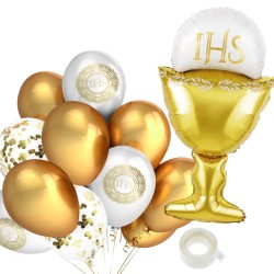 Zestaw balonów na komunię IHS