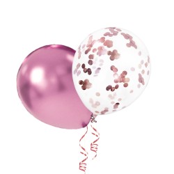 Zestaw balonów urodzinowych Lisek LinaBell + cyfra 80cm + serce + konfetti