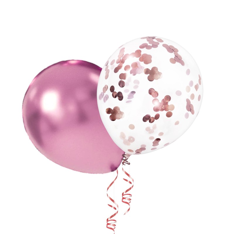 Zestaw balonów urodzinowych Lisek LinaBell + cyfra 80cm + serce + konfetti