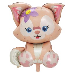 Zestaw balonów urodzinowych Lisek LinaBell + cyfra 80cm + serce + konfetti