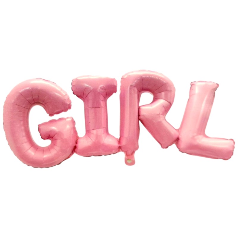 Różowy Balon foliowy GIRL Dziewczynka Napis dekoracja na baby shower