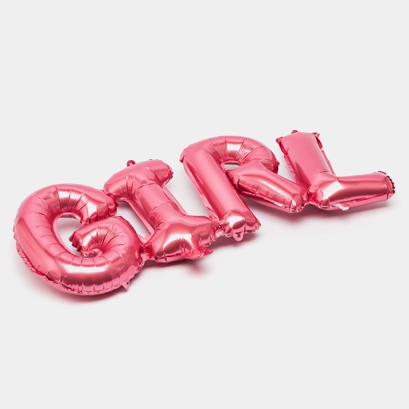 Różowy Balon foliowy GIRL Dziewczynka Napis dekoracja na baby shower