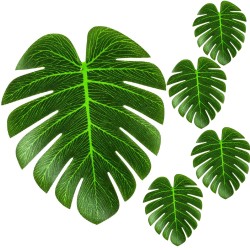 Liść dekoracyjny Monstera zestaw 5 sztuk zielony 21x18 cm